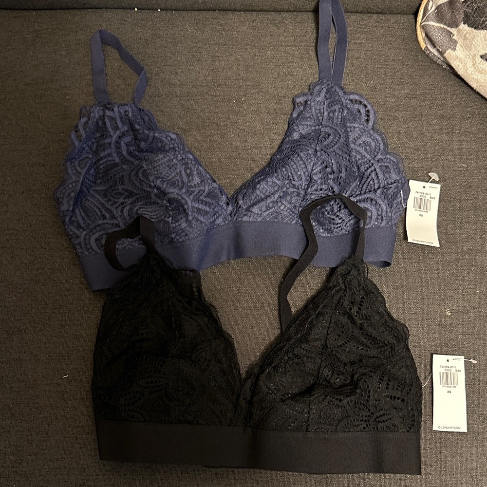 Old Navy Lace Bralette Duo - Navy and Black